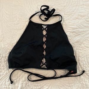 Pink by Victoria’s Secret small halter bikini top in Black